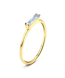 Gold Plated CZ Silver Rings NSR-2582-GP